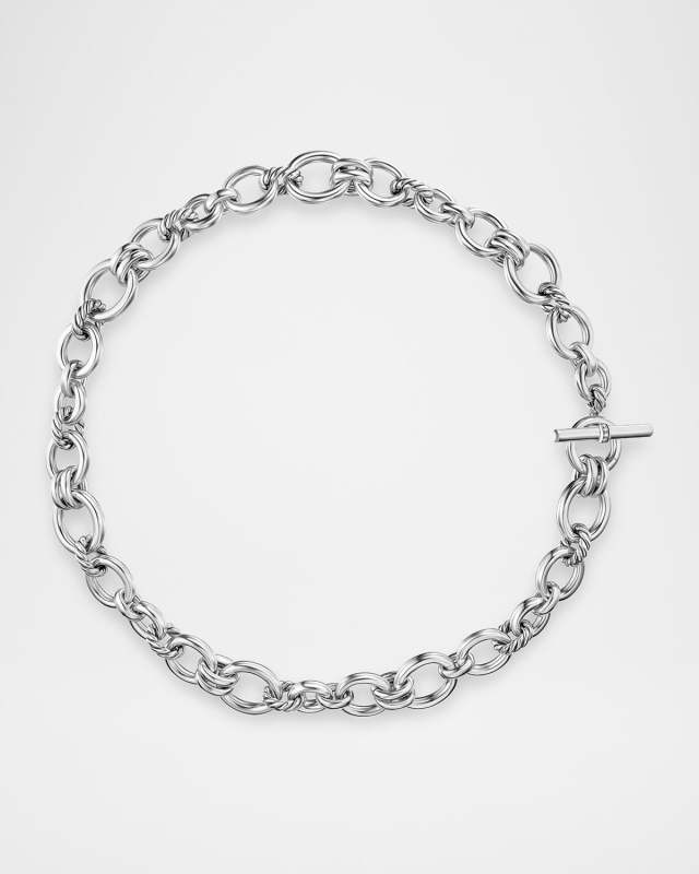 DY Mercer Chain Necklace with Diamonds in Silver, 5mm